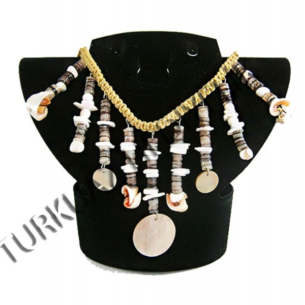 Sedef Kabuk Kolye - 6'lı Yuvarlak Sedef Dizili Kahverengi İpli Sedef Kabuk Kolye - 6'lı Yuvarlak Sedef Dizili Kahverengi İpli