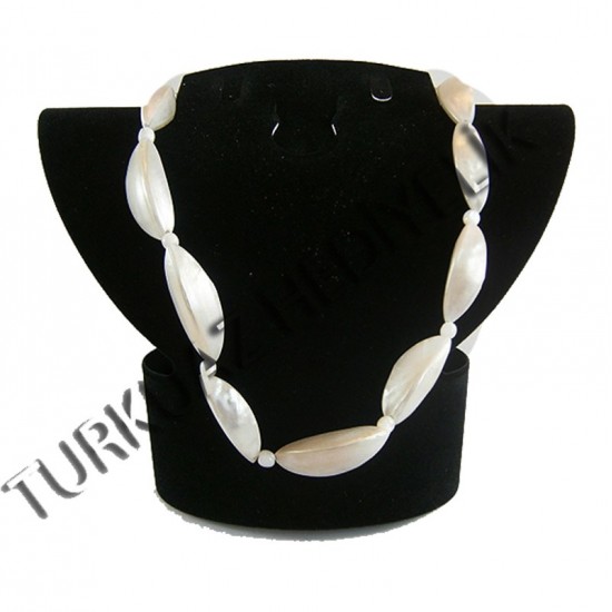 SEDEF KABUK KOLYE - TROCA GARLIC / BEYAZ