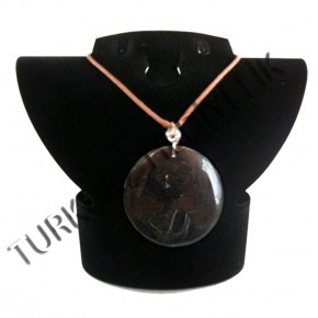 SEDEF KABUK KOLYE - BLACK PEN / YUVARLAK