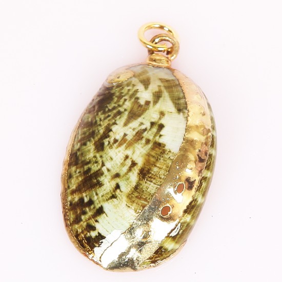 KOLYE UCU - ABALONE/SARI METAL