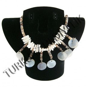 SEDEF KABUK KOLYE - 6'LI YUVARLAK  SEDEFLİ 