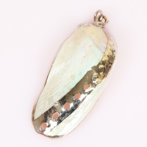 KOLYE UCU - ABALONE/GRİ METAL