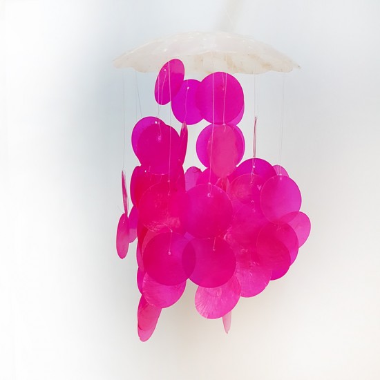 SEDEF RÜZGAR ÇANI.TEKLİ 8" PEMBE & NATUREL                          