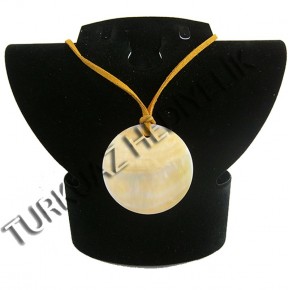 SEDEF KABUK KOLYE - SARI YUVARLAK