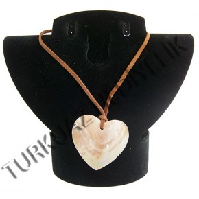 SEDEF KABUK KOLYE - KAHVERENGİ KALP