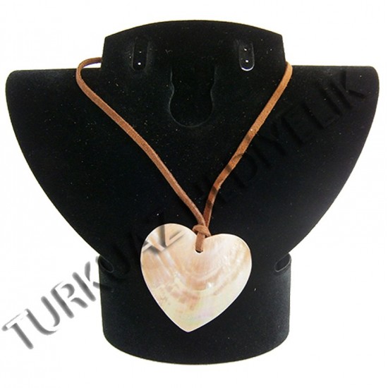 SEDEF KABUK KOLYE - KAHVERENGİ KALP