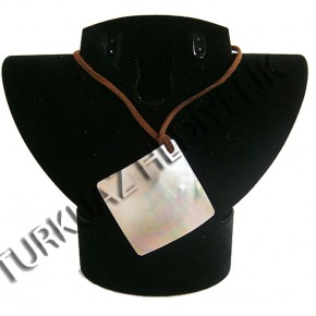SEDEF KABUK KOLYE - KAHVERENGİ KARE