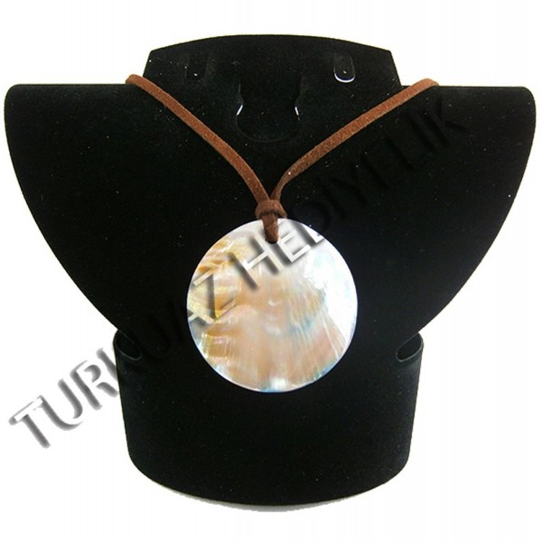 Sedef Kabuk Kolye - Kahverengi Yuvarlak