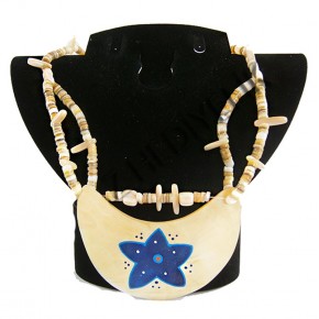 SEDEF KABUK KOLYE- YARIMAY / BEYAZ