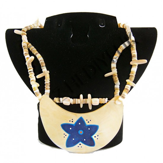 SEDEF KABUK KOLYE- YARIMAY / BEYAZ