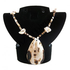 SEDEF KABUK KOLYE - KAHVERENGİ OVAL