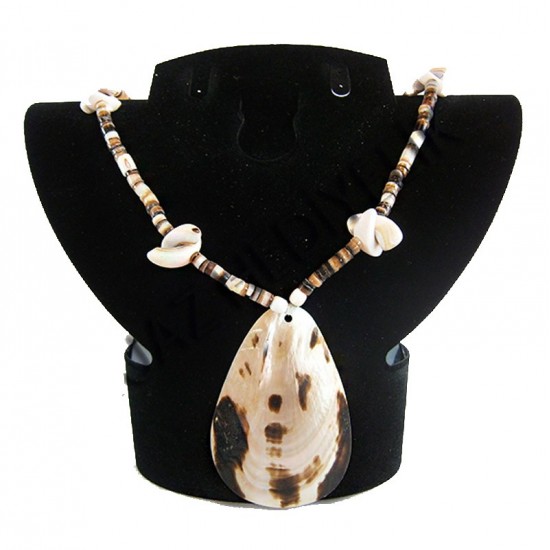 SEDEF KABUK KOLYE - KAHVERENGİ OVAL