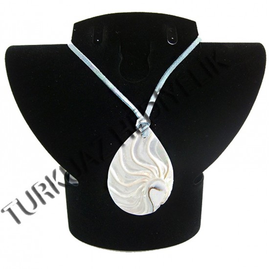SEDEF KESİK NAUTILUS KOLYE - OVAL