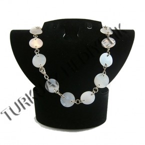 SEDEF KABUK EKLİ KOLYE - YUVARLAK / BEYAZ