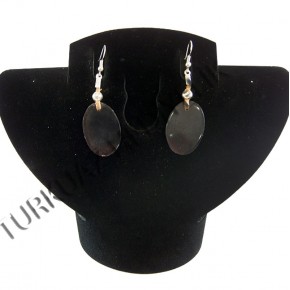 CAPIZ KÜPE - OVAL UZUN KOYU KAHVERENGİ