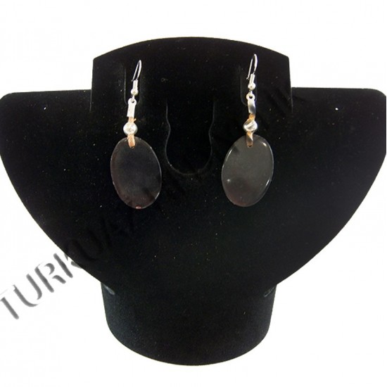 CAPIZ KÜPE - OVAL UZUN KOYU KAHVERENGİ