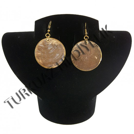 CAPIZ KÜPE - YUVARLAK / SARI METAL ÇERÇEVELİ