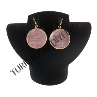 CAPIZ KÜPE - YUVARLAK / SARI METAL ÇERÇEVELİ