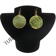 CAPIZ KÜPE - YUVARLAK / SARI METAL ÇERÇEVELİ