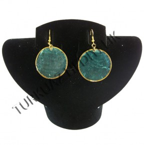 CAPIZ KÜPE - YUVARLAK / SARI METAL ÇERÇEVELİ