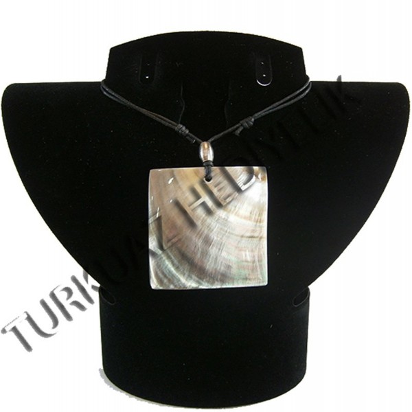 Sedef Kabuk Kolye - Blacklip / Kare