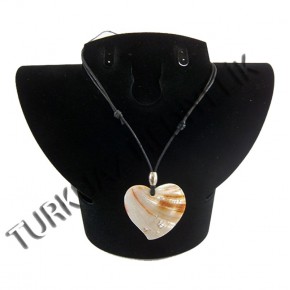 SEDEF KABUK KOLYE - RUSPENCES / KALP AÇIK KIRMIZI