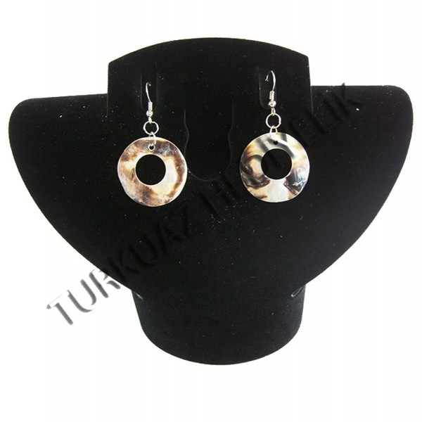 Sedef Kabuk Küpe - Blacklip Halka Model