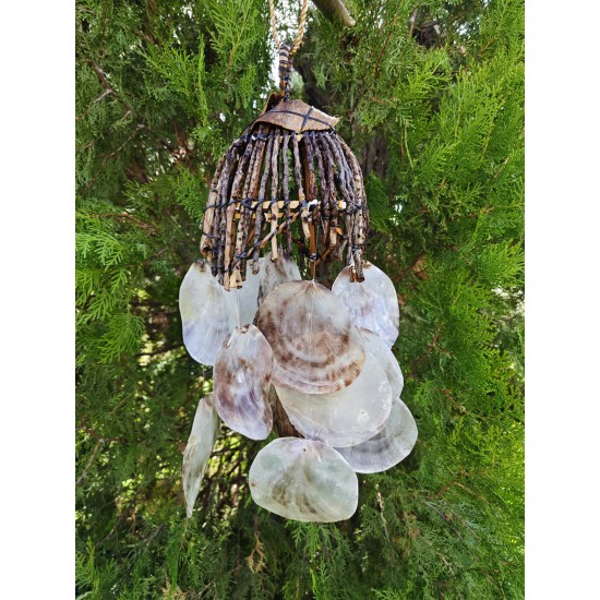 KAFESLİ PLACUNA RÜZGAR ÇANI -YUVARLAK PLACUNA