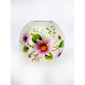 TEALİGHT MUMLUK 4"-PEMBE ÇİÇEK