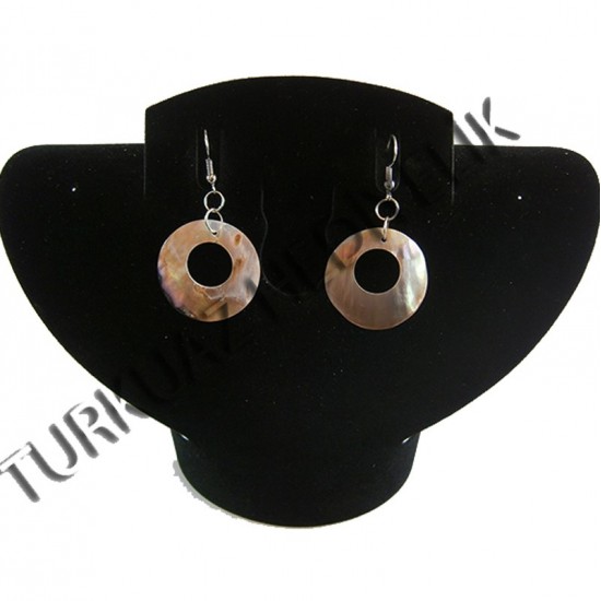 Turkuaz Kadın Sedef Kabuk Küpe - Brownlip Halka Model