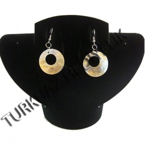 Turkuaz Kadın Sedef Kabuk Küpe - M.O.P. Halka Model