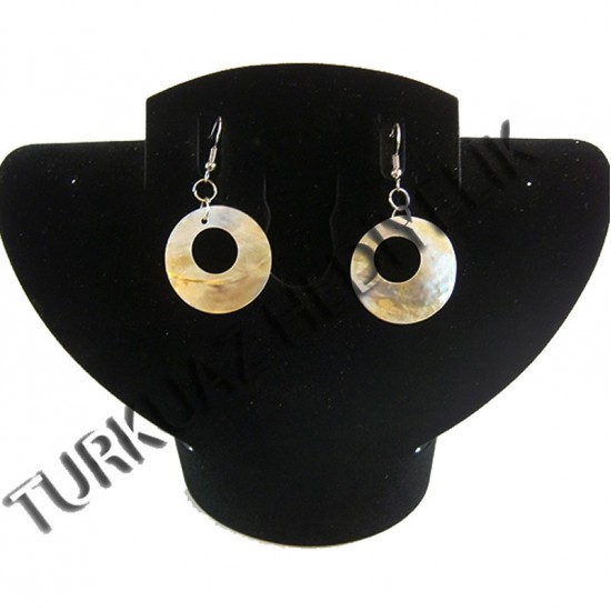 Turkuaz Kadın Sedef Kabuk Küpe - M.O.P. Halka Model