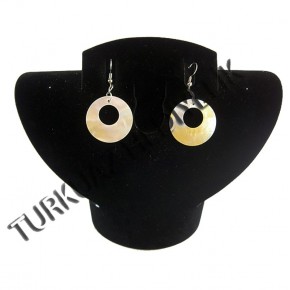 Turkuaz Kadın Sedef Kabuk Küpe - M.O.P. Halka Model