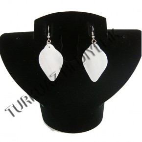 Turkuaz Kadın Sedef Küpe - Oval Kabibi